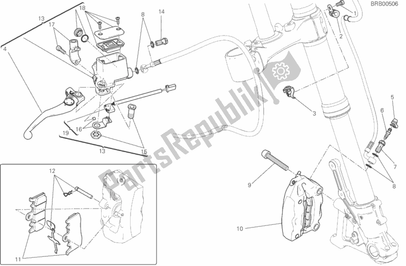 All parts for the Front Brake System of the Ducati Scrambler Urban Enduro Brasil 803 2017